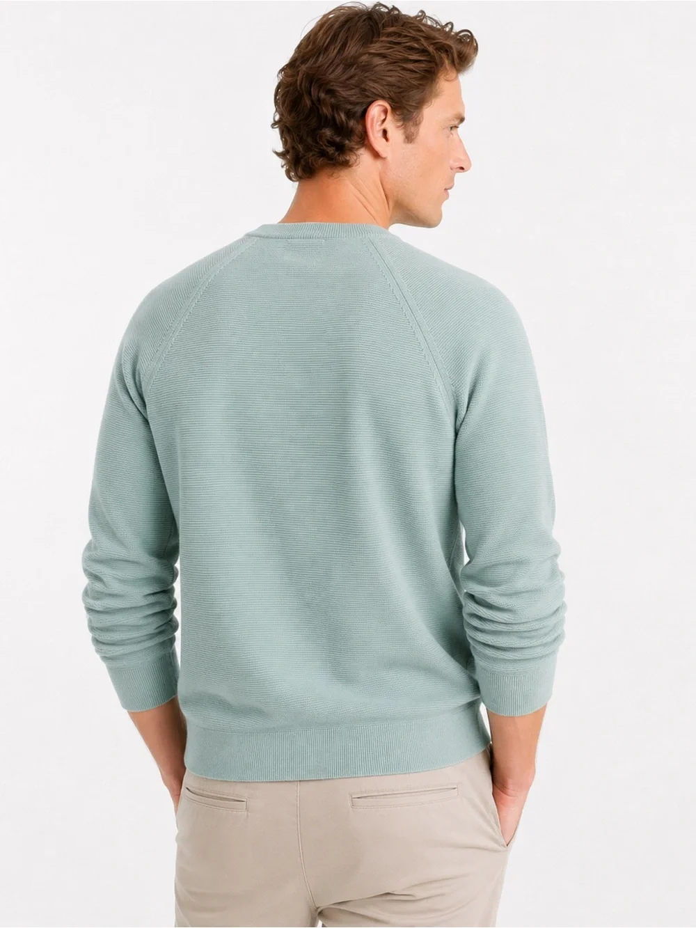 J.Crew Textured Cotton Crewneck Sweater Blue Mist NWT Size Medium Knit Pullover